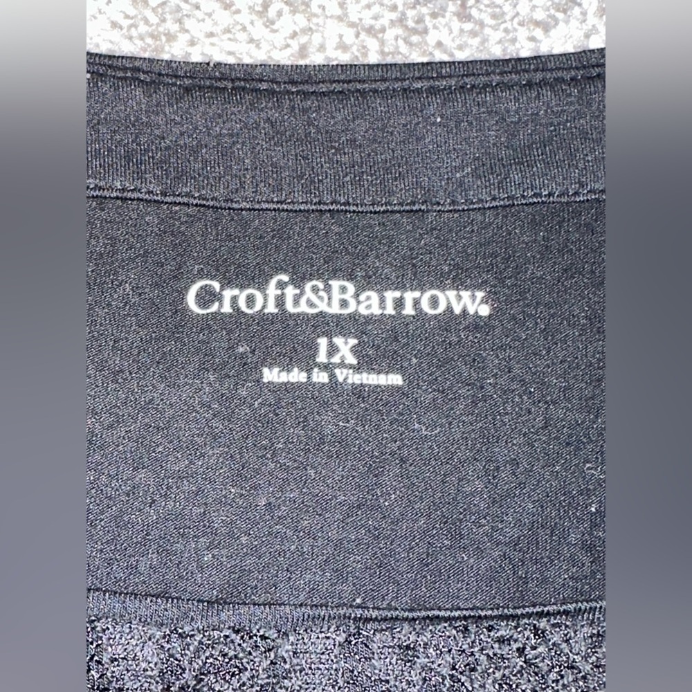 Croft & Barrow Women's Black Lace Blouse - Picture 3 of 4